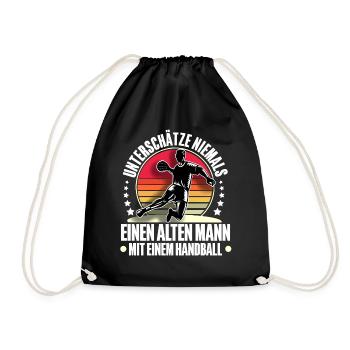Handball Handballer - Turnbeutel - Schwarz - Vorne