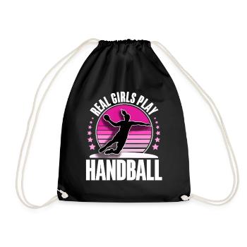 Handball Handballer - Turnbeutel - Schwarz - Vorne