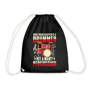 Schlagzeuger Schlagzeug Drumsticks - Turnbeutel - Schwarz - Vorne