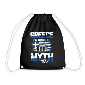 Greece I'm Going To Myth You - Turnbeutel - Schwarz - Vorne