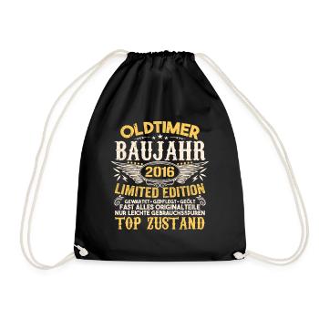 Original 2016 Jahrgang Retro Geburtstag Vintage - Turnbeutel - Schwarz - Vorne