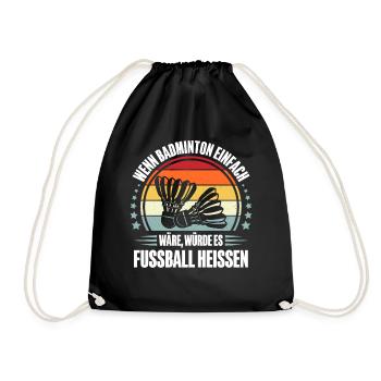 Badminton Federball - Turnbeutel - Schwarz - Vorne
