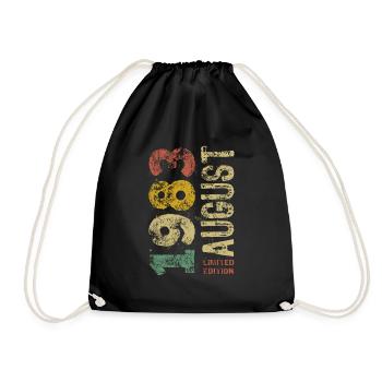 Limited Edition August 1993 Birthday - Gift - Drawstring Bag - black - Front