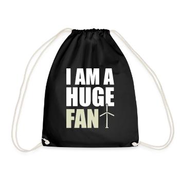 I Am A Huge Fan Wind Power Climate Protection Wind Energy - Drawstring Bag - black - Front