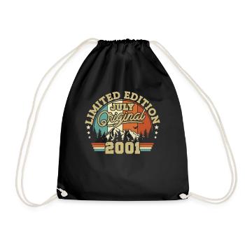 Cadeau d’anniversaire Millésime Juillet 2001, 22 ans - Sac de sport léger - noir - Devant