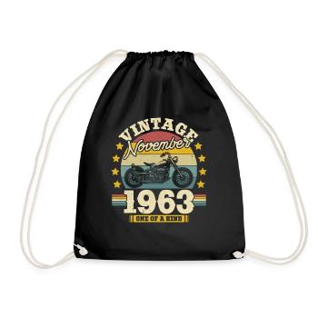 Vintage Novembre 1963 - 60 ans - Unique - Sac de sport léger - noir - Devant