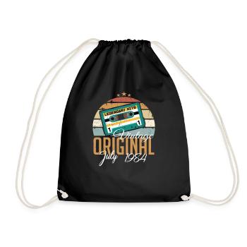 Juillet 1984 Vintage Vintage Anniversaire Juillet 1984 - Sac de sport léger - noir - Devant
