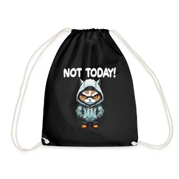 Not Today Katze Schlechte Laune - Turnbeutel - Schwarz - Vorne