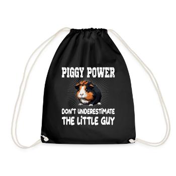 Piggy Power Don't Underestimate The Little Guy - Turnbeutel - Schwarz - Vorne