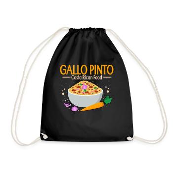 Gallo Pinto Costa Rican Food Rice Dishes - Drawstring Bag - black - Front
