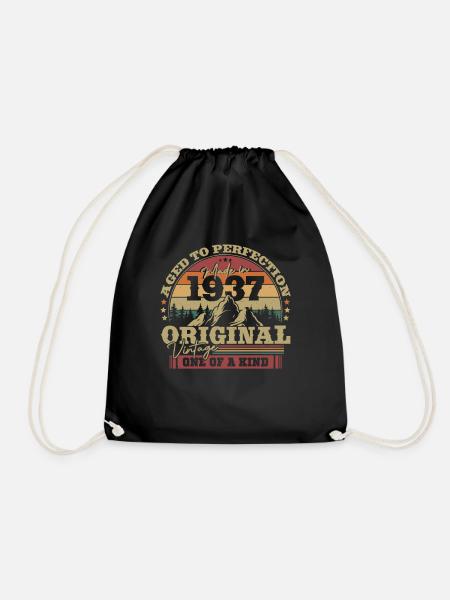Geburtstagsgeschenk 1937 Vintage 86 Jahre - Turnbeutel - Schwarz