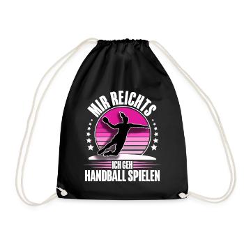 Handball Handballerin - Turnbeutel - Schwarz - Vorne