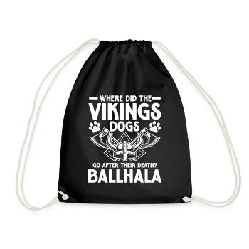 Vikings Dogs Ballhala für einen Wikinger und - Turnbeutel - Schwarz - Vorne