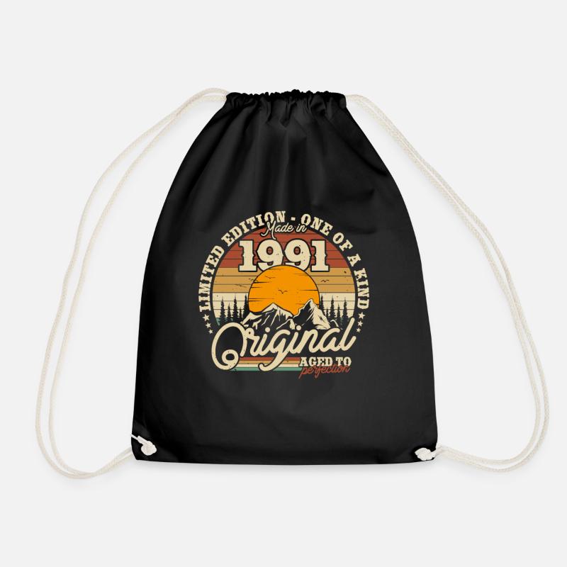 Cadeau d’anniversaire nostalgique 1991 32/33 ans - Sac de sport léger - noir