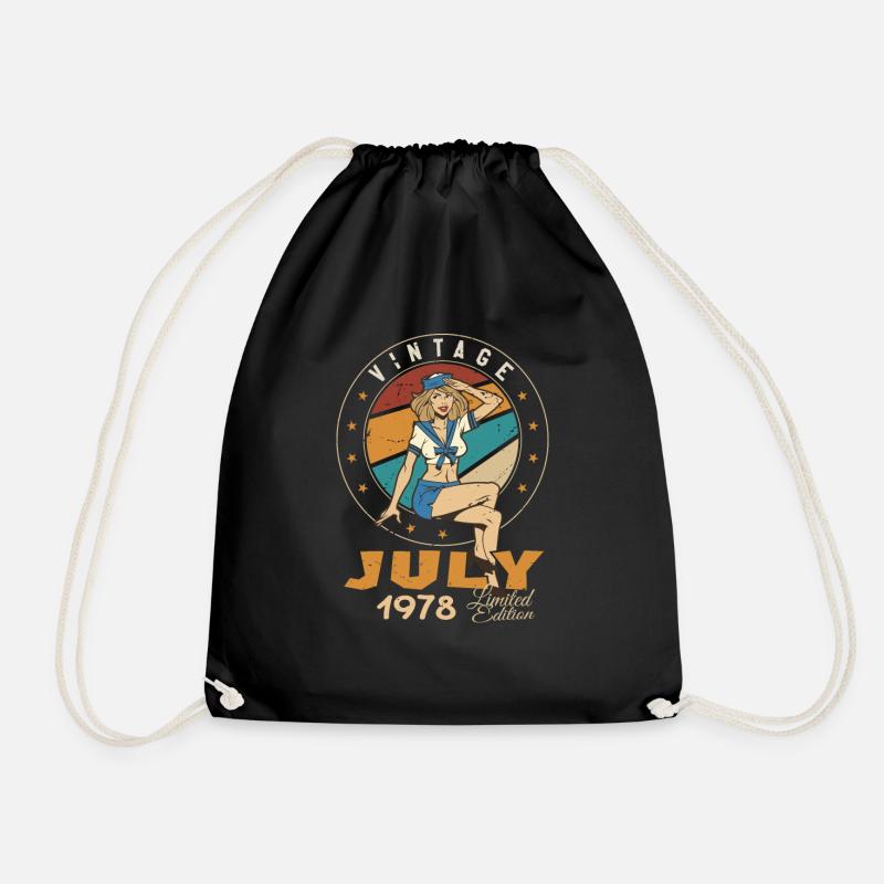 July 1978 July Birthday Present July 1978 - Drawstring Bag - black
