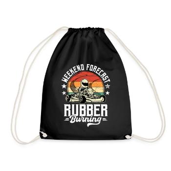 Go-Kart Rennen Weekend Forecast Rubber Burning - Turnbeutel - Schwarz - Vorne
