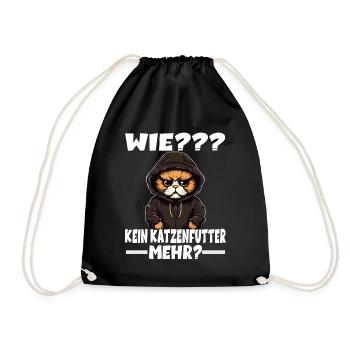 Wie Kein Katzenfutter Mehr Katze - Turnbeutel - Schwarz - Vorne