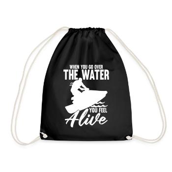 Jet Ski Walk Over Water Water Sports Gift - Drawstring Bag - black - Front