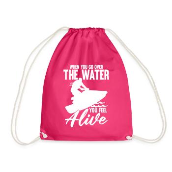 Jet Ski Walk Over Water Water Sports Gift - Drawstring Bag - fuchsia - Front