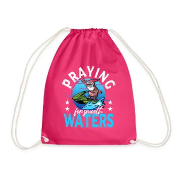 Power boat Jet boat Jet ski Santa Claus Xmas - Drawstring Bag - fuchsia - Front