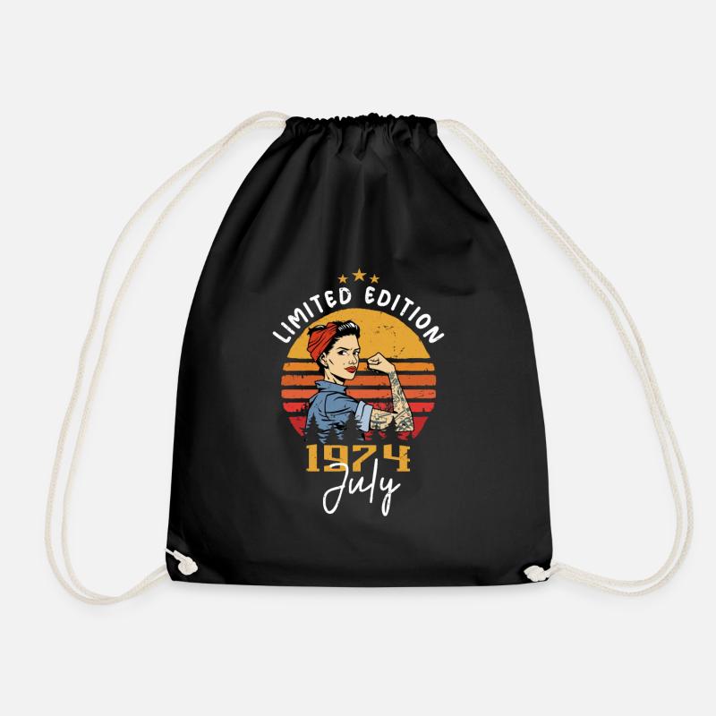 Juli 1974 - Geburtstag im Juli 1974 Geschenk - Turnbeutel - Schwarz