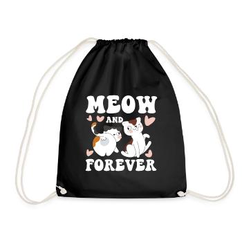 Meow And Forever - Turnbeutel - Schwarz - Vorne