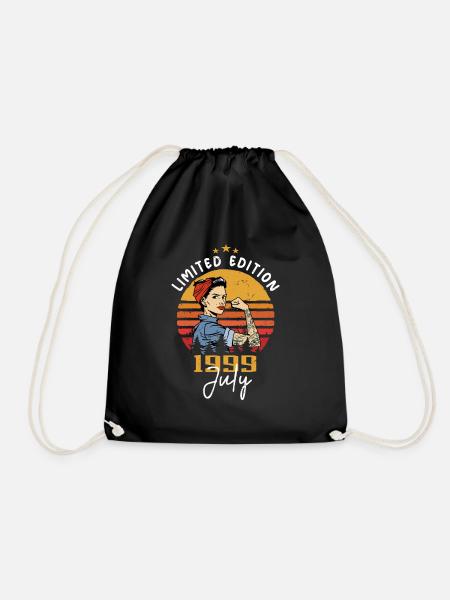 Juli 1999 - Geburtstag im Juli 1999 Geschenk - Turnbeutel - Schwarz