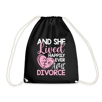 And She Lived Happily Ever After The Divorce - Turnbeutel - Schwarz - Vorne