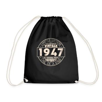 Vintage 1947 Cadeau d’anniversaire - Sac de sport léger - noir - Devant