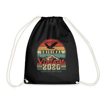 Original 2020 Vintage Birthday - Drawstring Bag - black - Front