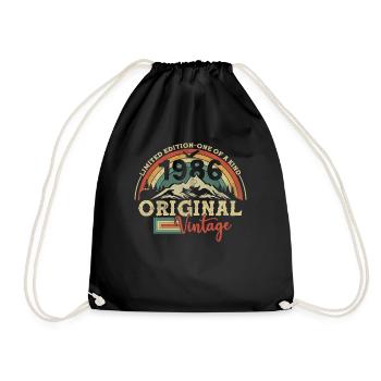 Original Vintage 1986 37/38 Year Old - Drawstring Bag - black - Front