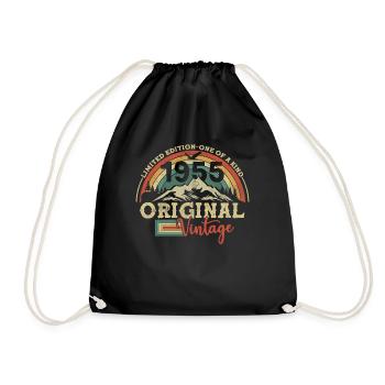 Orig. Vintage 1955 68/69 Ans - Drawstring Bag - black - Front