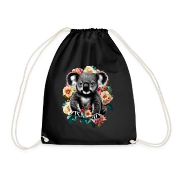 Koala - Drawstring Bag - black - Front