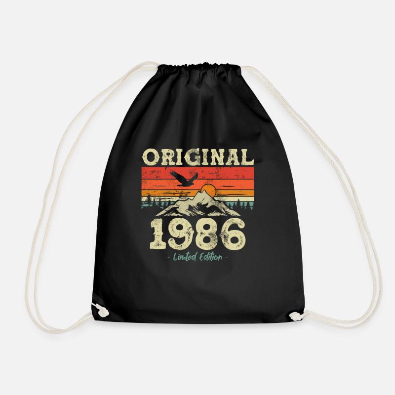Original 1986 Geburtstags-Geschenk - Turnbeutel - Schwarz