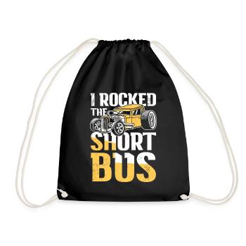 I Rocked The Short Bus Retro Cars - Turnbeutel - Schwarz - Vorne