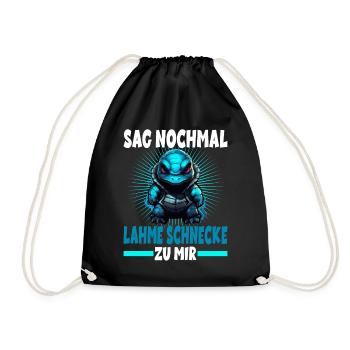 Sag nochmal lahme Schnecke zu mir Schildkörte - Turnbeutel - Schwarz - Vorne