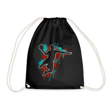 Basketball Basketballer - Turnbeutel - Schwarz - Vorne