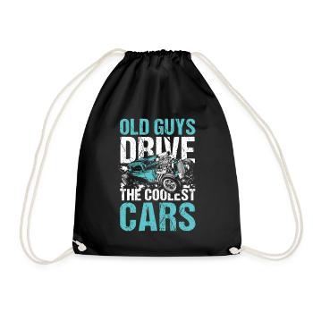 Old Guys Drive The Coolest Cars - Turnbeutel - Schwarz - Vorne