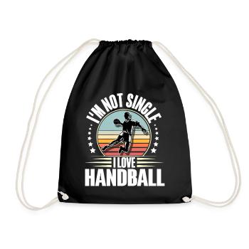 Handball Handballer - Turnbeutel - Schwarz - Vorne