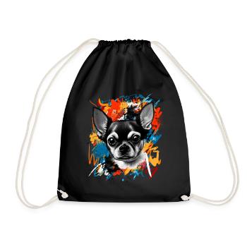 Chihuahua - Turnbeutel - Schwarz - Vorne