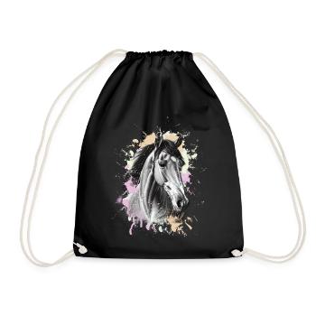 Horse - Drawstring Bag - black - Front