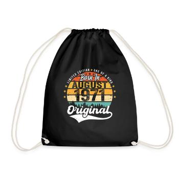Août 1971 Idées cadeaux d’anniversaire 1971 Août - Sac de sport léger - noir - Devant
