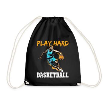 Play Hard Basketball - Turnbeutel - Schwarz - Vorne