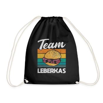 Team Leberkäse Leberkässemmel Fleischsalat - Turnbeutel - Schwarz - Vorne