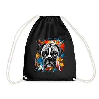 Chien boxeur - Sac de sport léger - noir - Devant