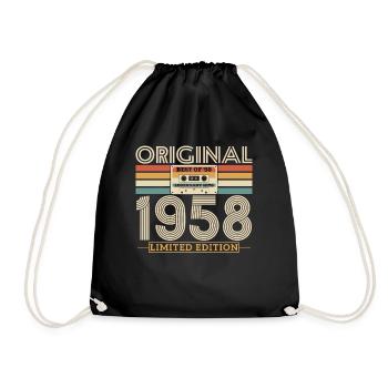 Cadeau d’anniversaire original 1958, 65/66 ans - Sac de sport léger - noir - Devant