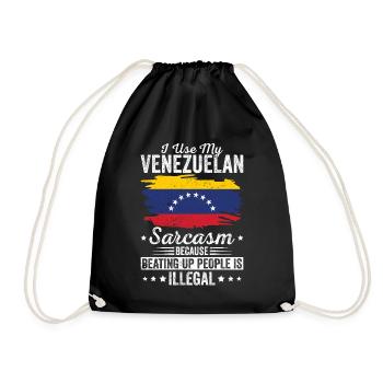 Venezuela Sarkasmus Südamerikanischer Humor - Turnbeutel - Schwarz - Vorne