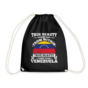 True Beauty Comes From Venezuela South America - Drawstring Bag - black - Front