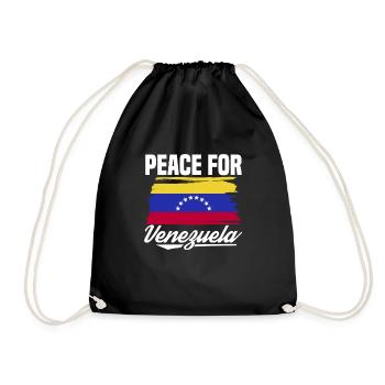 Drapeau de la tournée de pays de la paix pour le Venezuela en Amérique du Sud - Sac de sport léger - noir - Devant