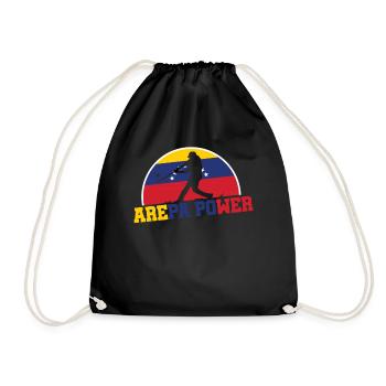 Venezuela Baseball Arepa Power Baseballspieler - Turnbeutel - Schwarz - Vorne